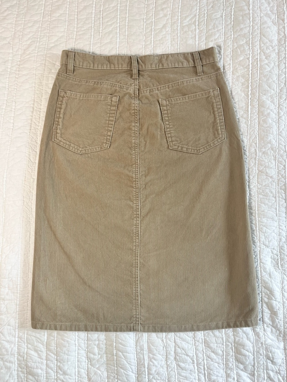 Vintage Y2K Gap 100% Cotton Corduroy Midi Skirt - Neutral Tan - Picture 2 of 8
